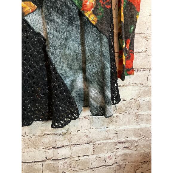This & That Top Womens Small Artsy Art To Wear Mixed Textures Sequin Crochet - Picture 8 of 14